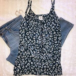 Cabi Cami with Blue and Black Leopard Print